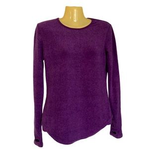 Cuddl Duds Top Thermal Pullover Crew Neck Thumbholes Activewear Cozy Purple Med